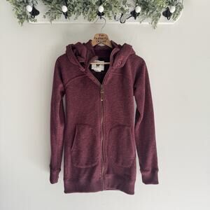 Women’s Burton Full Zip Burgandy Hooded Sweater XS UU534